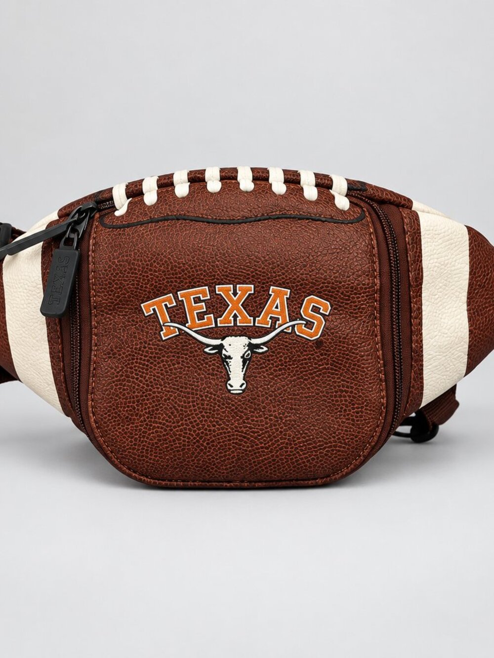 VTG Sports Cooler Texas Longhorns Football Shape Waist Bag Vinyl Fanny Pack Bag